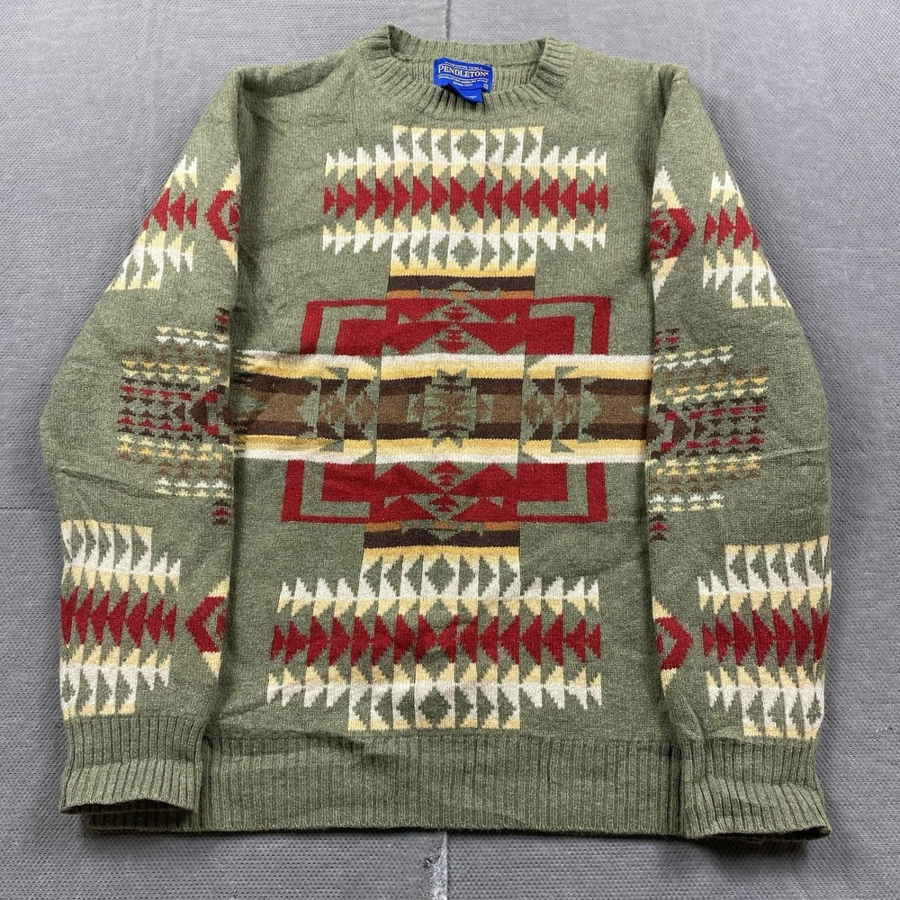 Pendleton Wool Sweater Mens Small Pullover Western Navajo Aztec USA 100% Wool